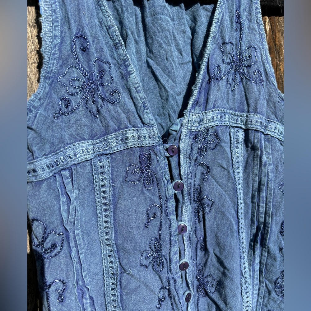 Blue Embroidered Dress - Picture 3 of 3